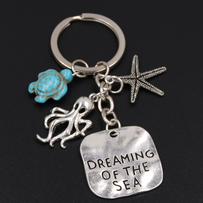Dreaming Of The Sea Key Ring ~ Star, Octopus, Turtle