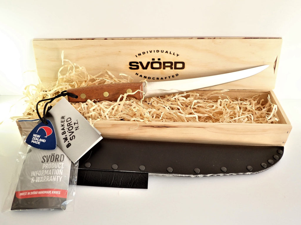 Svord Fish Fillet Knife 9" Stainless Steel Wooden Handle - Gift Boxed