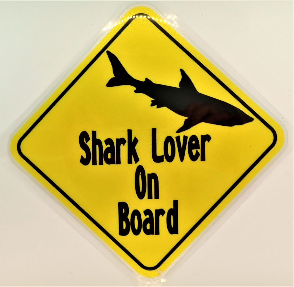 Shark Lover On Board ~ Reflective Decal