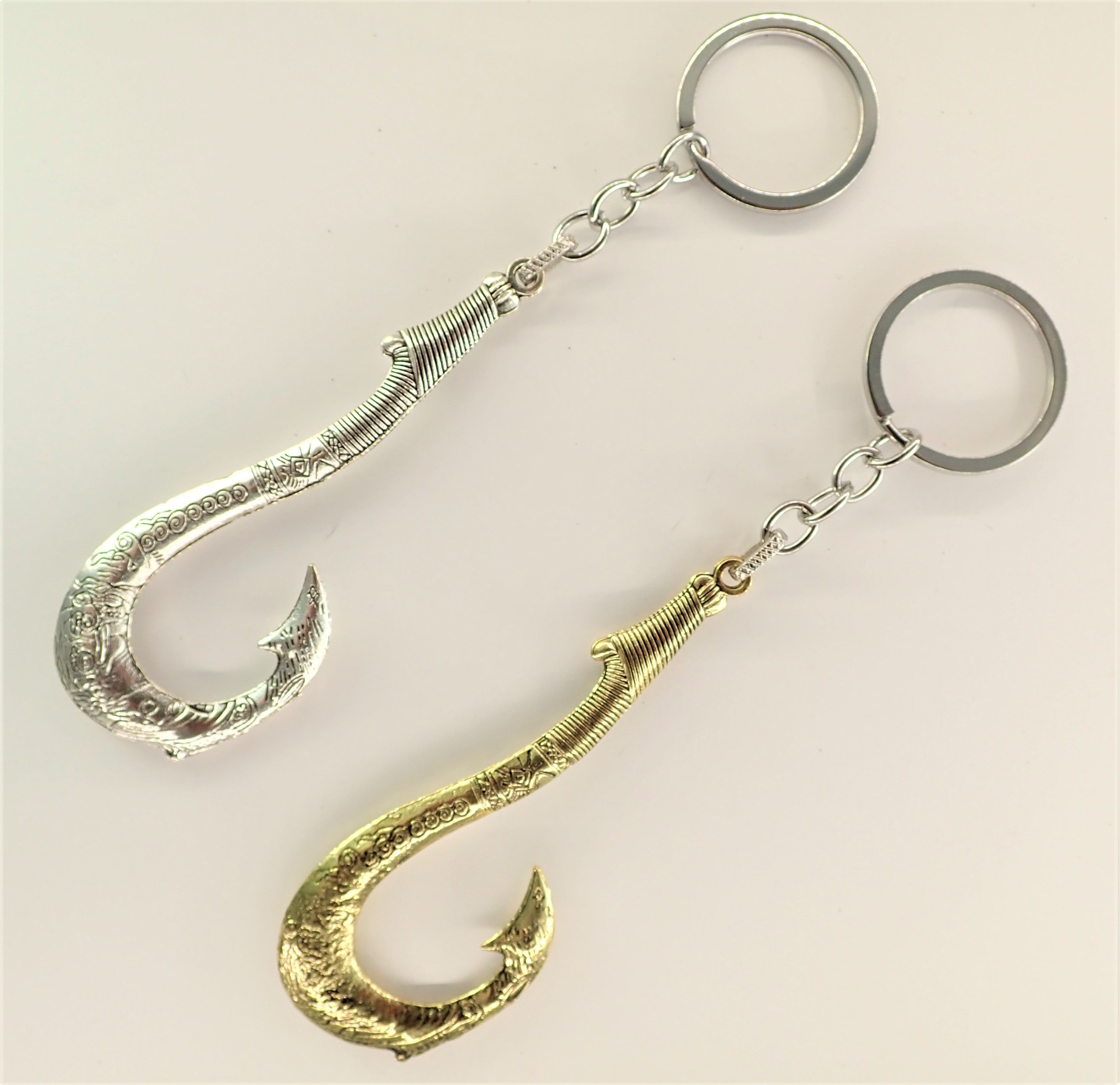 Stylised Fish Hook Key Ring – Steve's Fishing Shop