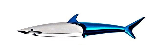 3D Blue & Silver Metal Shark Stick On Decal