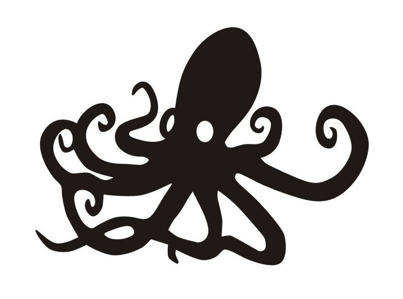 Large Navy Blue Octopus ~ Decal