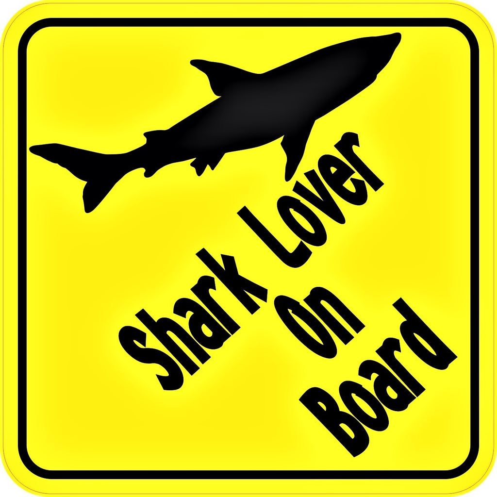 Shark Lover On Board ~ Reflective Decal